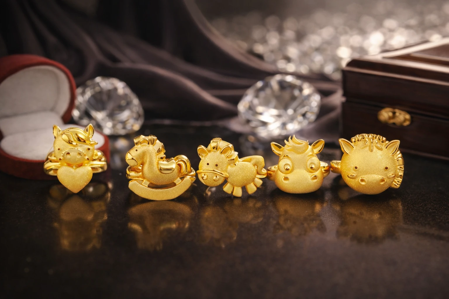 순금 말띠 아기 반지